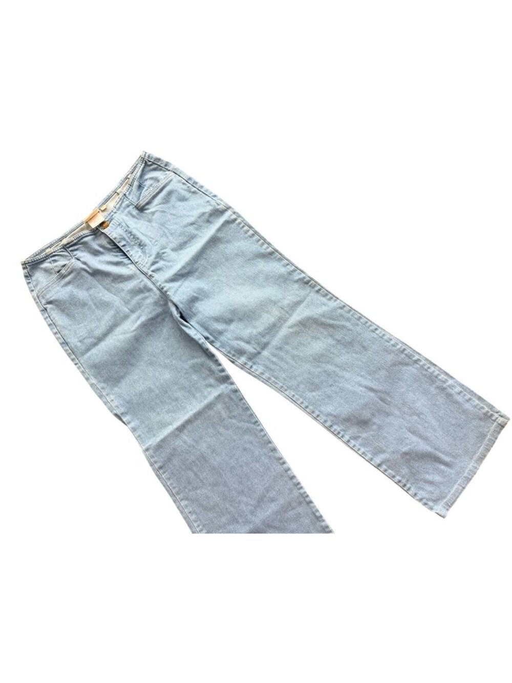 Marc Thompson Women's Jeans 10P Petite Light Wash Wide Leg Flare Stretch